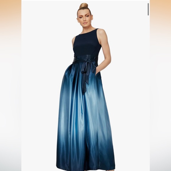 S.L. Fashions Dresses & Skirts - S.L. Fashions NWT. Ombre Satin Mother of the Bride Gown w/ Pockets Size 14